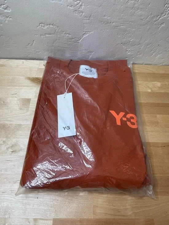 adidas Y-3 by Yohji Yamamoto Men Classic Chest Logo Sweatshirt Fox  Size Large - Picture 2 of 11